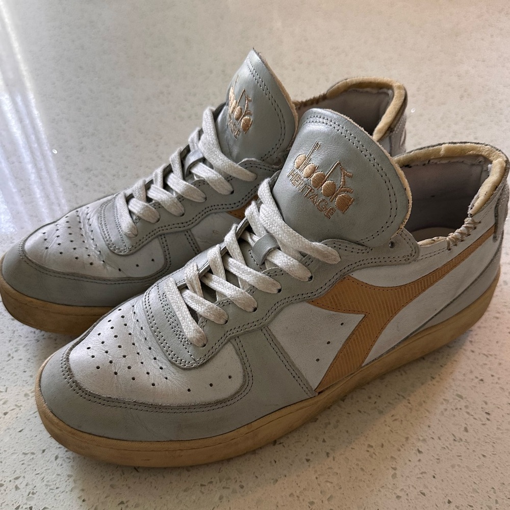 Diadora MI Basket Row Cut White/Sand Heritage Shoe Size 11 Men's